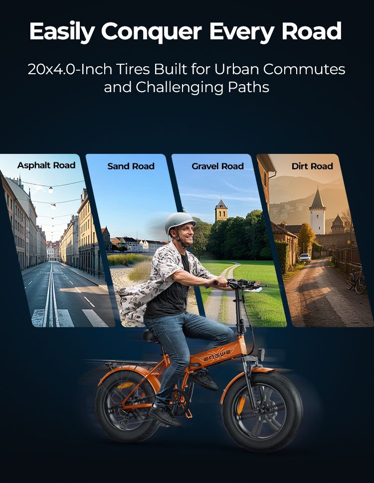 ENGWE EP-2 BOOST E-Mountain Bike 20X4.0 pollici Pneumatici per tutti i terreni Bicicletta elettrica Bicicletta elettrica pieghevole_voghion.com
