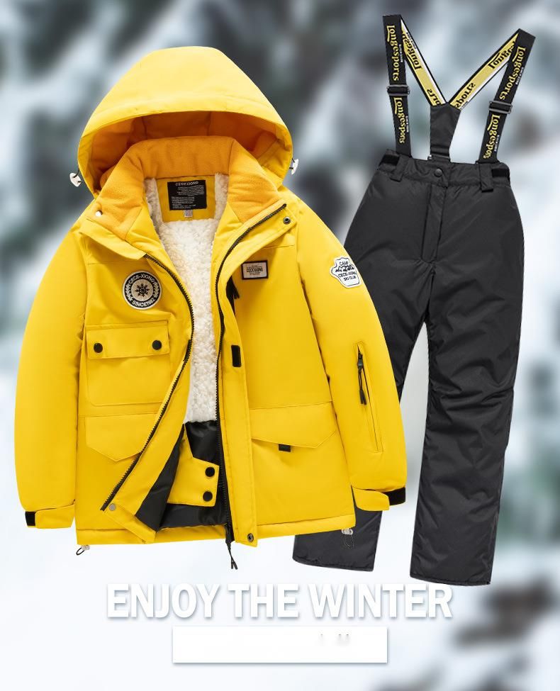 Nuovo set invernale per bambini, completo da ragazzo e giacca impermeabile antivento, pantaloni da sci professionali caldi e spessi per ragazze_voghion.com