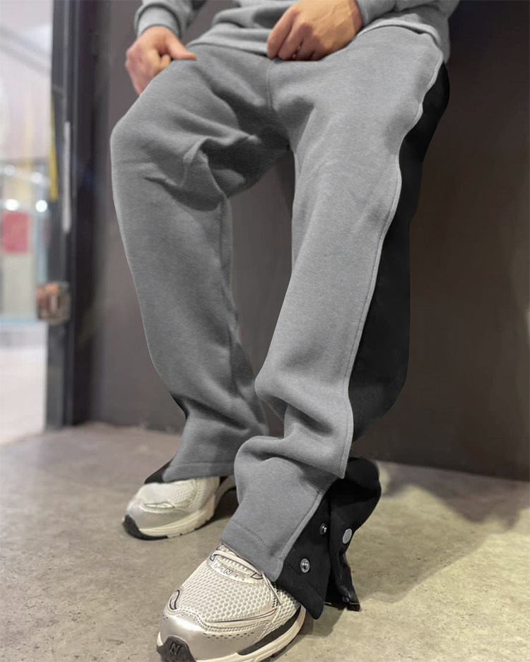 Spring and Autumn Men's casual brand loose oversized sports trendy color matching straight tube fashionable versatile_voghion.com