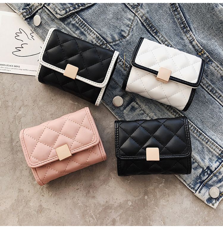 Portafoglio piccolo con diamanti alla moda, porta carte, porta monete, borsa per studenti, stile college, piccola borsa, porta carte, borsa porta carte_voghion.com