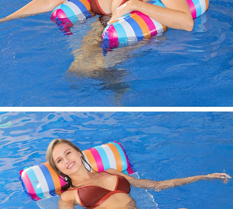 Aufblasbare Schwimmliege - Klappbare Rückenlehne mit Mesh-Netz für Pool, See & Strand_voghion.com