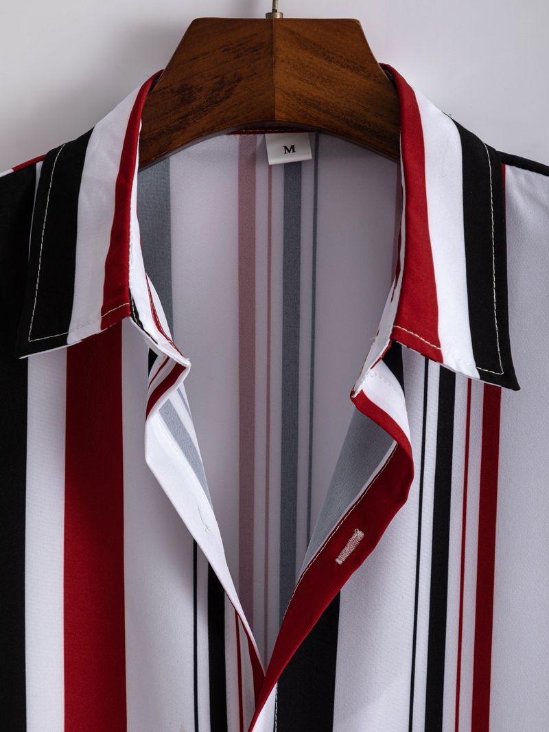 Men's Clothing Summer New Striped Shirt Men's Casual Shirt Short Sleeve Shopify_voghion.com
