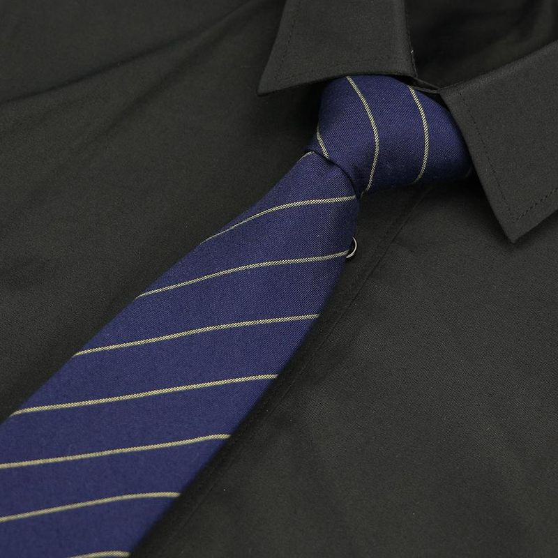 Cravatta da uomo formale, professionale, da 7,5 cm, a quadri grigi, a righe blu, basic, versatile, casual per studenti_voghion.com