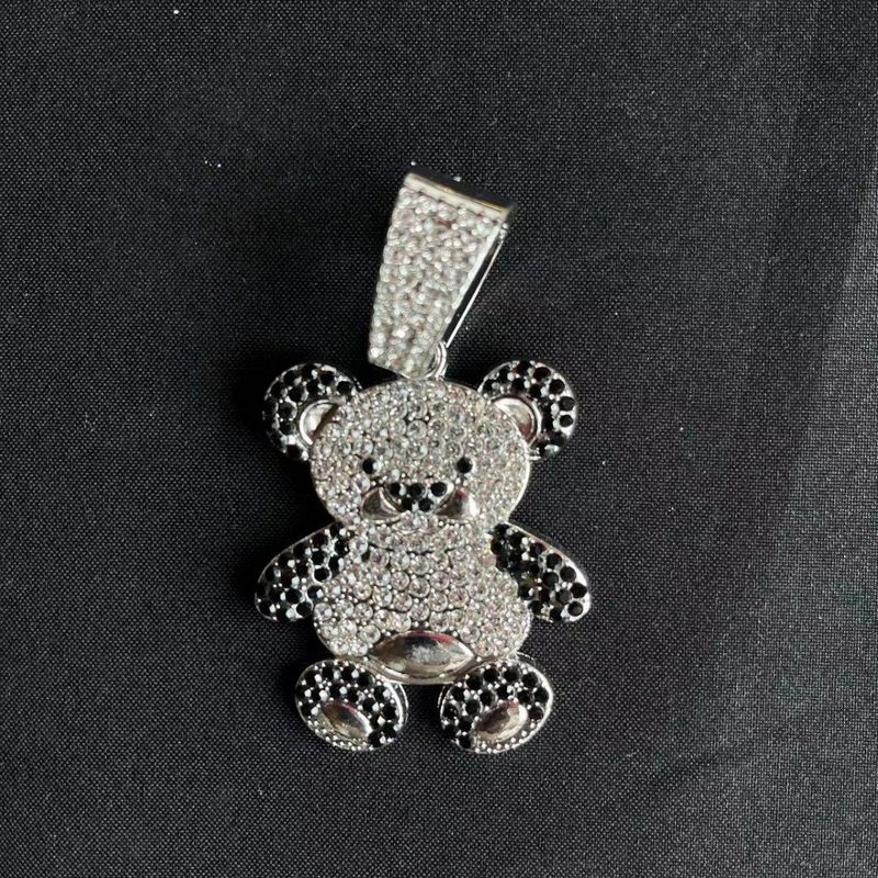 Legering Zirkoon Beer Dier Panda Hanger Glanzende Hip-Hop Sieraden Unisex Ketting_voghion.com