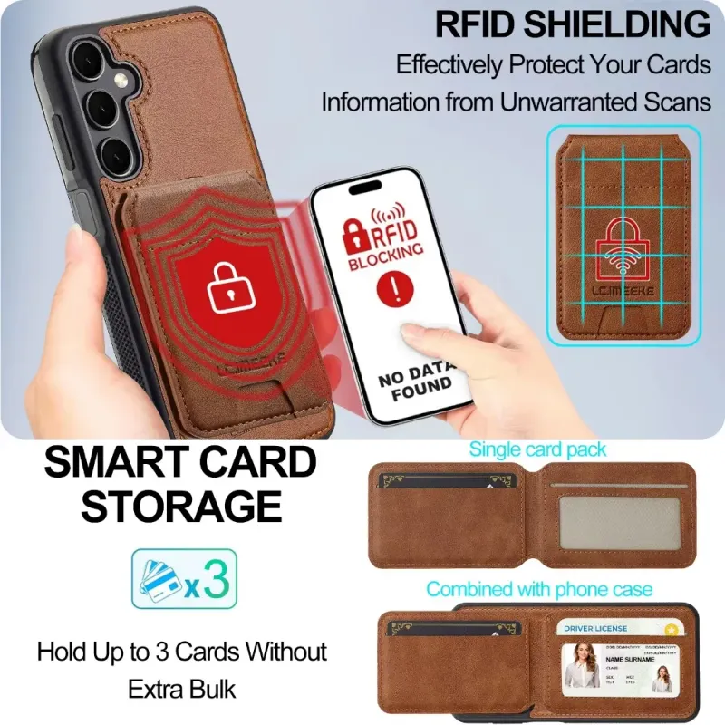 Custodia a portafoglio con porta carte magnetico staccabile per Samsung Galaxy S25 Ultra S24 Plus S22 S21 A55 A53 A35 A16 A15 A14 5G_voghion.com