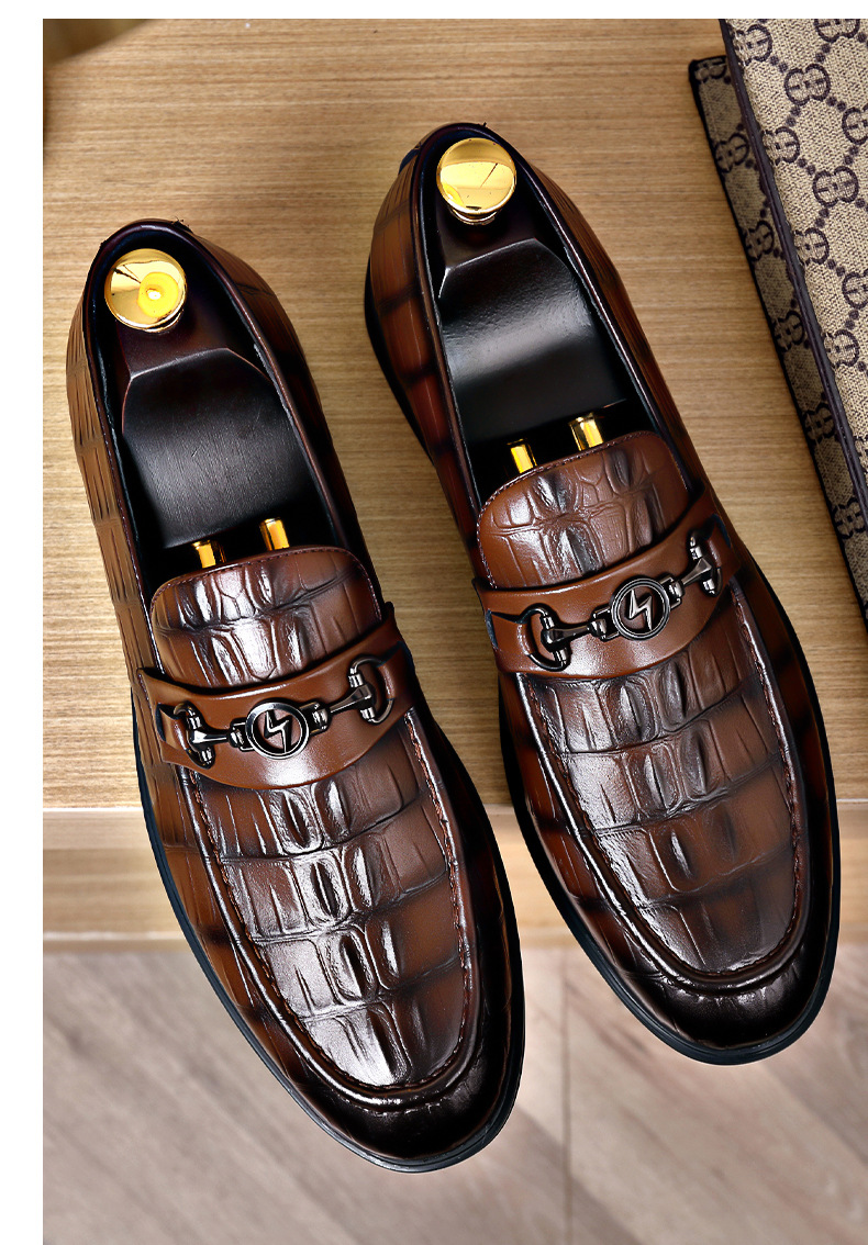Mocasini bărbătești cu talpă moale, stil nou, mocasini din piele, pantofi casual de afaceri pentru bărbați, pantofi formali în stil britanic, model de crocodil_voghion.com