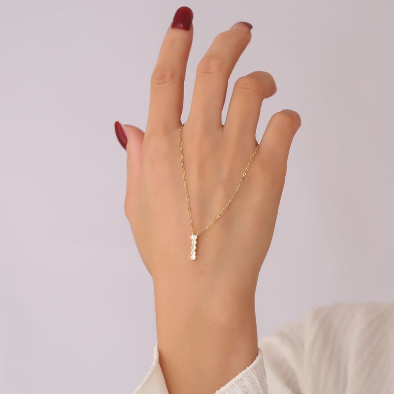 Collana versatile di alta qualità con ciondolo a forma di barra orizzontale verticale rotonda in argento Sterling S925, stile minimalista da donna._voghion.com