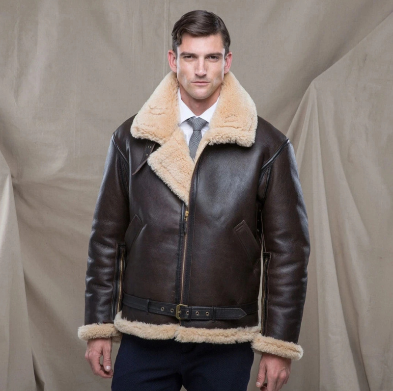 Herrkläder päls en tjock kors tung läderrock päls en_voghion.com