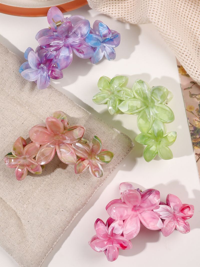 2/4/6 STK Sommerblumen-Haarklammer für Frauen, starker Halt, rutschfest, hawaiianischer Hibiskus, süßes Strand-Haar-Accessoire für dickes Haar_voghion.com