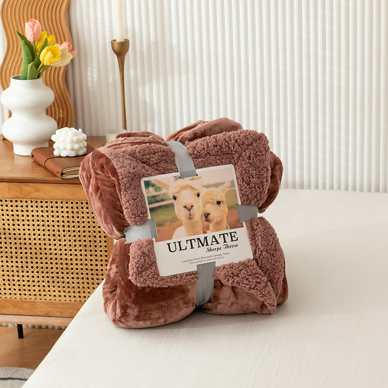 European and American trendy brand ins lamb plush blanket, crystal plush cover blanket, double layer blanket, coral plush four season blanket_voghion.com