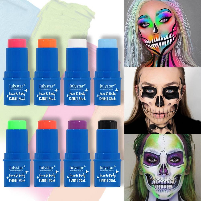 Helovīna krāsas krēma sejas acu ēnas Fluorescējoša, ātri žūstoša, ūdenī šķīstoša krāsas zīmulis_voghion.com