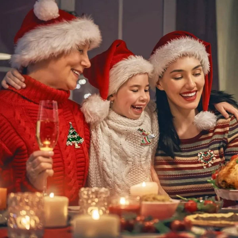 Spilla con albero di Natale da 1 pezzo, spilla con strass intarsiati in smalto, accessori per decorazioni natalizie colorate, spilla con atmosfera festosa, regalo souvenir_voghion.com