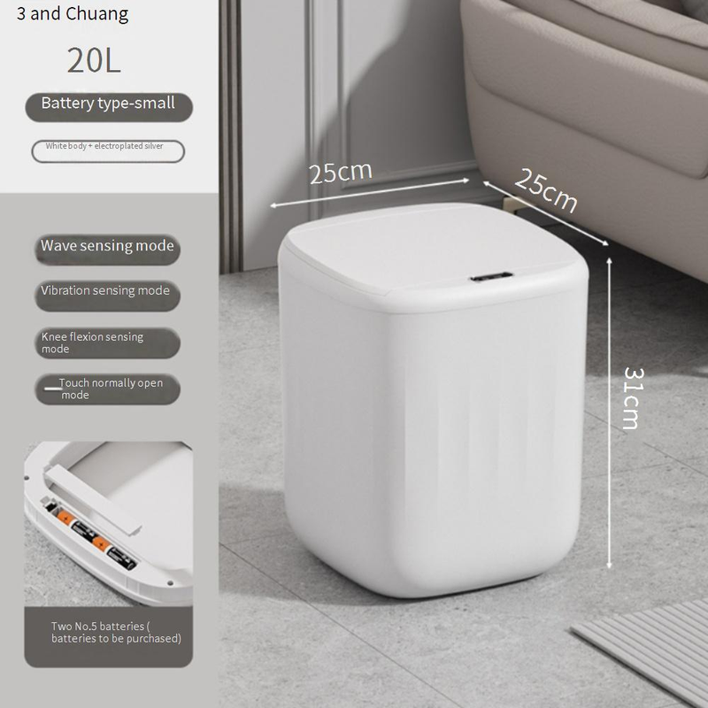 Automatic Induction Trash Can Household Sealed Anti Odor Multi Mode 22L Smart Flip Trash Can_voghion.com