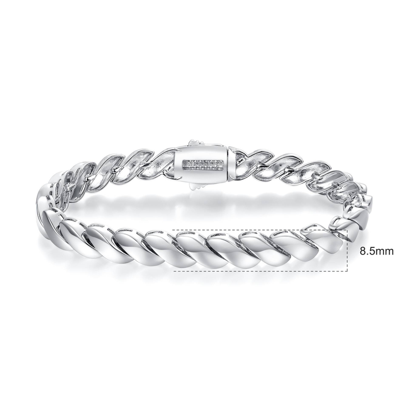 Women's & Men's Cuban Link Tennis Bracelet With Zirconia Inlay, 9mm Heavy Duty Design, Elegant & Durable Jewelry For Any Occasion_voghion.com