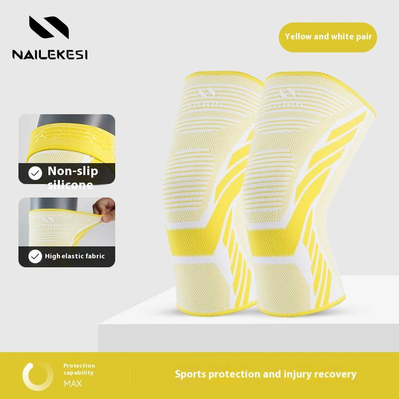 Tutore antiscivolo unisex per ginocchio - Maglia in nylon traspirante per corsa, escursionismo, palestra e sport - Presa in silicone e vestibilità a compressione_voghion.com