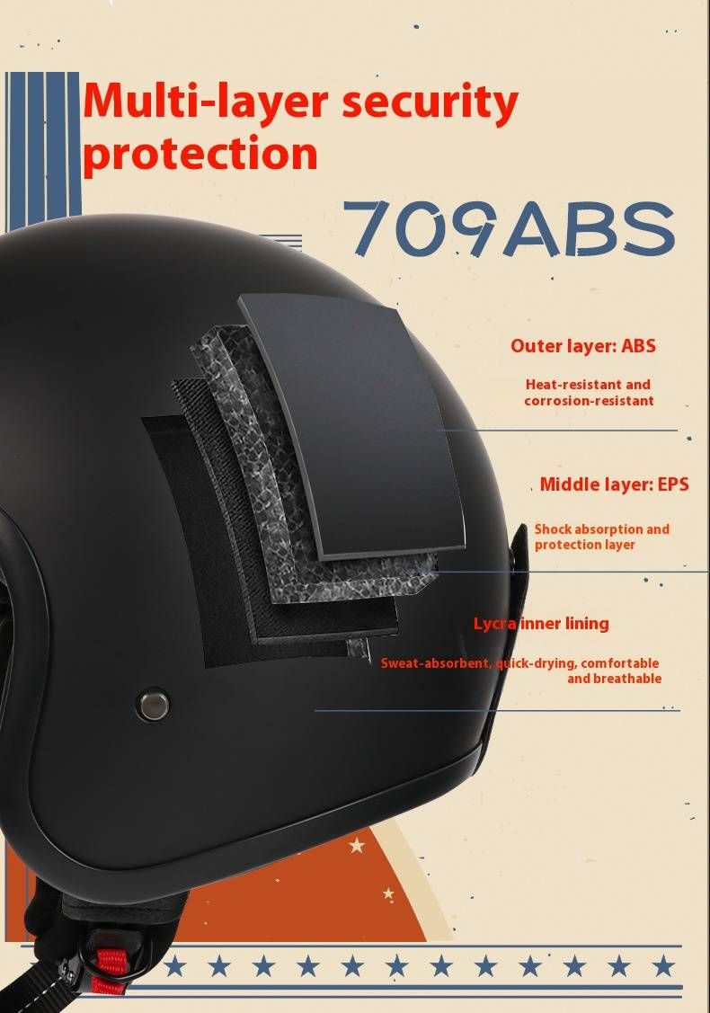 Casco da moto vintage per donna e uomo - Casco di sicurezza 3/4 in ABS con Bluetooth, occhiali protettivi UV, design retrò - Certificato 3C_voghion.com