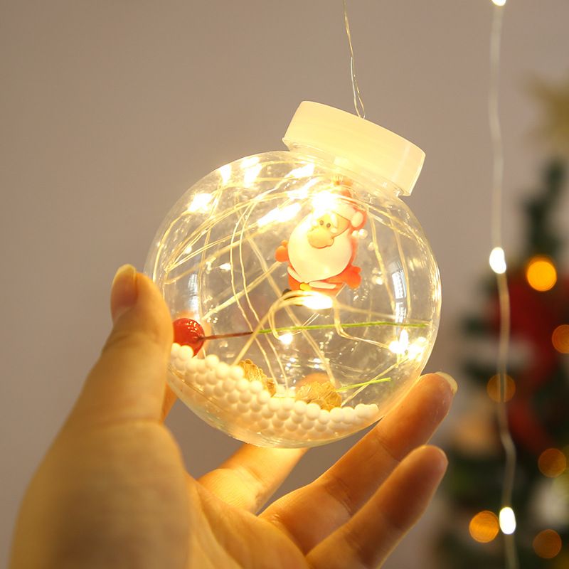 LED-Weihnachts-Wunschkugel-Lichterkette – Warmweiß und mehrfarbig, 3 x 3 Kupferdraht-Vorhanglichter für die Weihnachtsdekoration_voghion.com