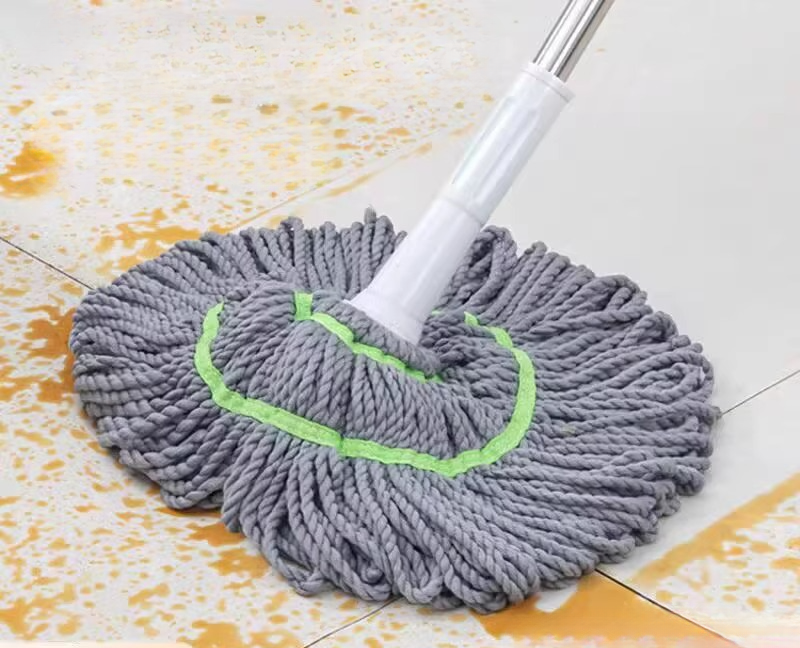 Hands-Free Self-Wringing 2025 New Model Household Traditional Cotton Thread Mop Absorbent Floor Cleaning Tool_voghion.com