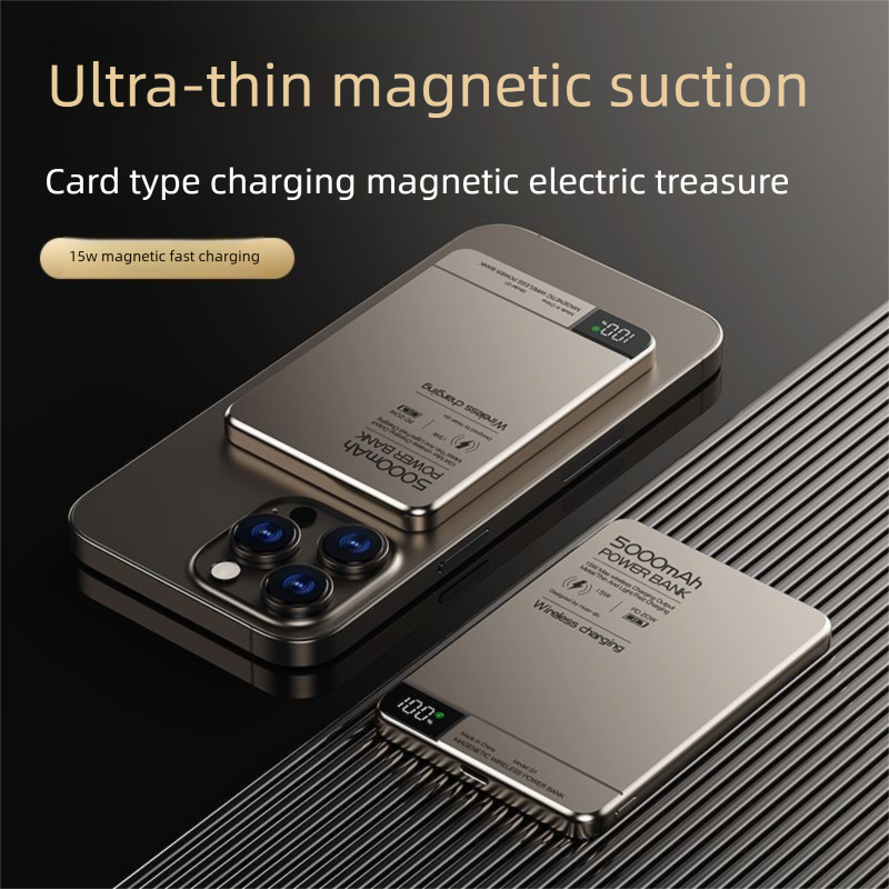 Caricabatterie portatile magnetico wireless ad alta capacità, compatibile con iPhone 16, adatto per l'aereo_voghion.com