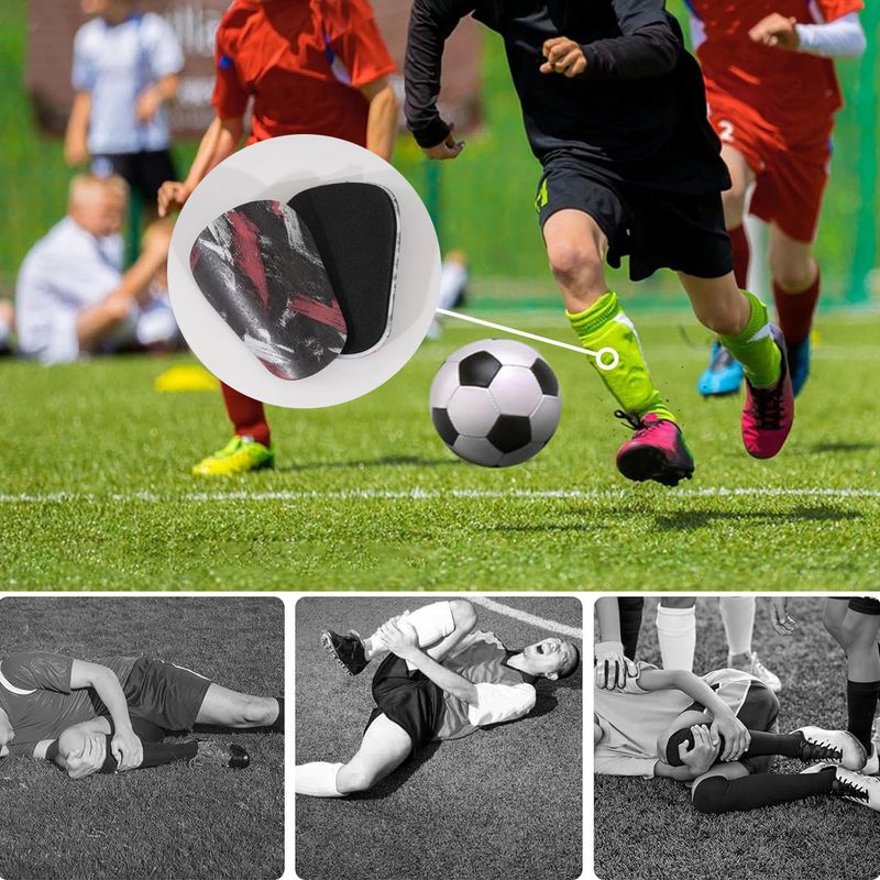 Schienbeinschoner Fußball-Einsatz Dreidimensionaler, kollisionssicherer, verdickter Fußball-Schienbeinschoner Verschleißfester Waden-Knieschoner für Schüler_voghion.com