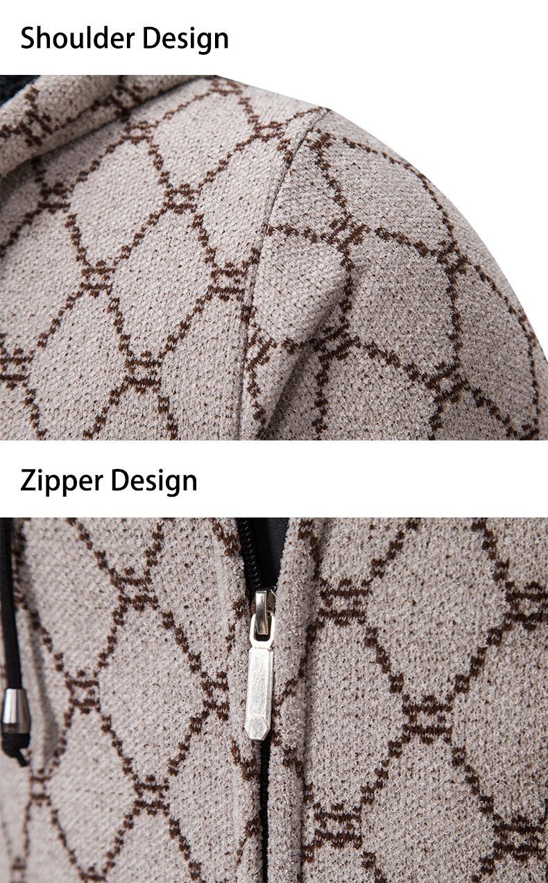 2023 herbst männer Mid-Länge Pullover Mode Lässig Mit Kapuze Jacke Strickwaren Trendy Pullover Öffnen_voghion.com