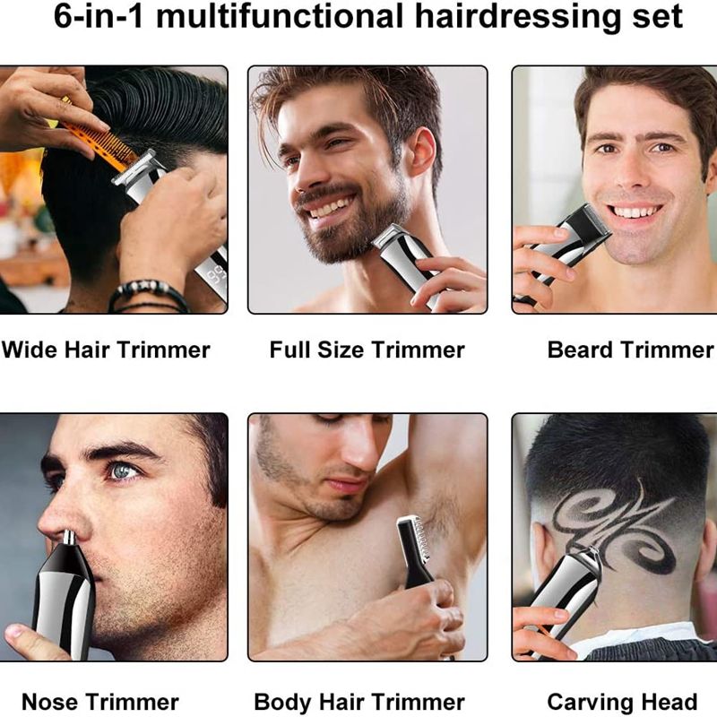 11in1 multi trimmer mannen gezichts-, baard-, lichaamsverzorgingssets elektrische tondeuse neus-oortrimmer oplaadbaar 110v-220v_voghion.com