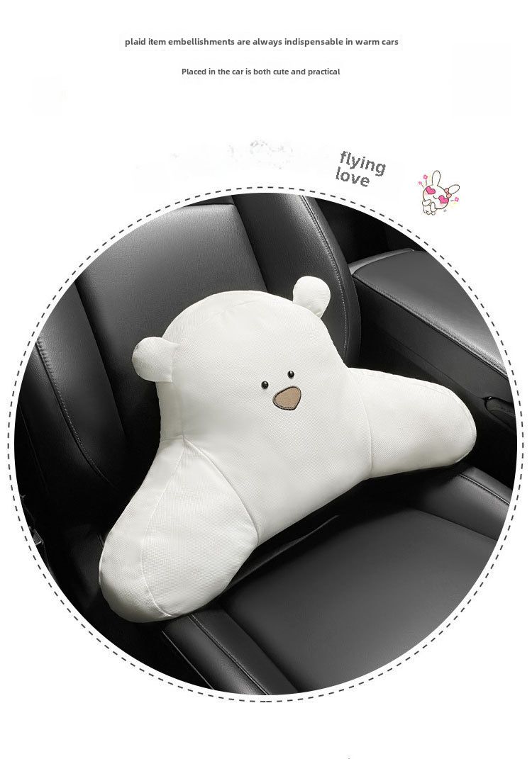 Car headrest Four Seasons universal Ice Silk cartoon wind Bear fire neck protection waist support car universal car headrest_voghion.com