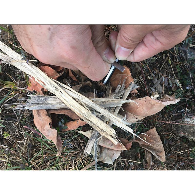 Natural Wood Handle Flint Magnesium Fire Starter Rod Outdoor Survival With Packaging And Leather Strap Powerful Scraper_voghion.com