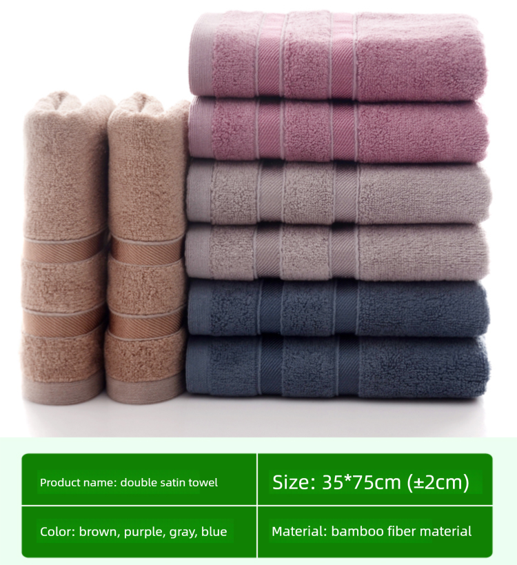 4 Towels For Washin And Bathin, Household Adult Bamboo Charcoal Fiber Face Towels, Soft, Thick, Absorbent,_voghion.com