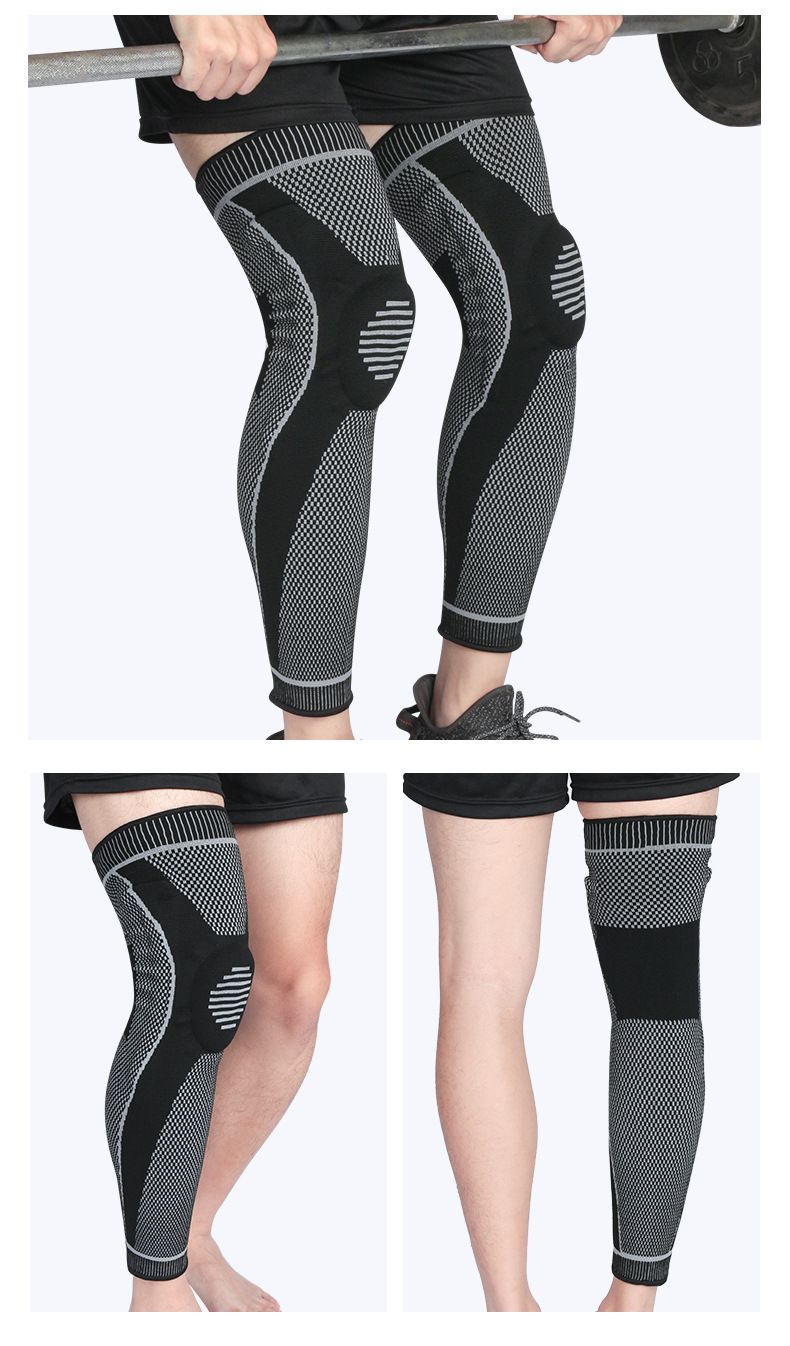 Sport kniebeschermers, gebreide siliconen ondersteuning, druk patella bescherming, outdoor basketbal, voetbal, wielrennen been_voghion.com