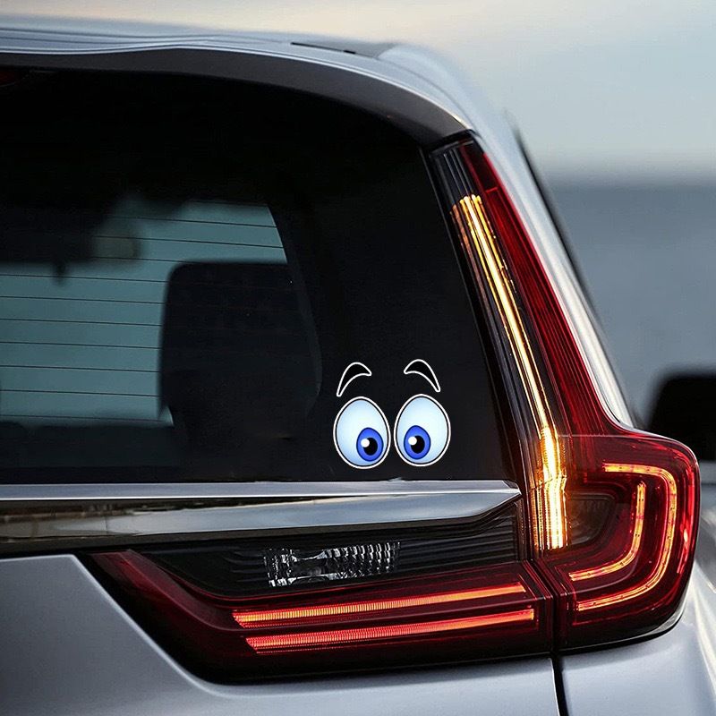 cartoon grappige oogstickers om autoruiten, glas, achterkant, krasbescherming, gepersonaliseerde autostickers te versieren_voghion.com
