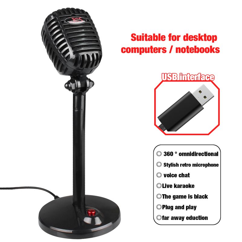 New computer with rotatable USB microphone, driver free voice chat device, video conference microphone_voghion.com