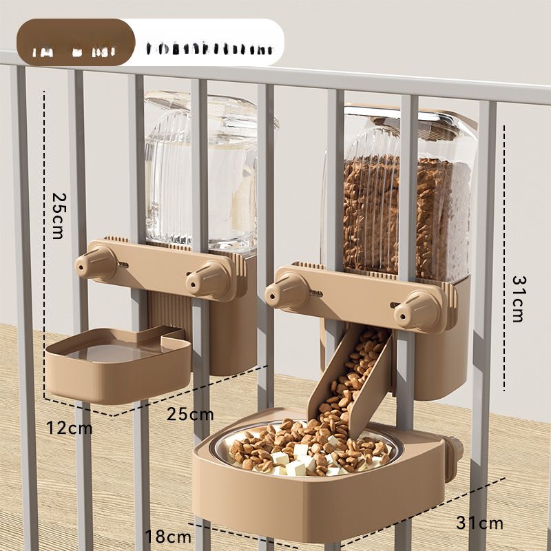 Hondendispenser, kattendrinkbak, automatische voerbak, dikke en dunne kooi, hangende waterfles voor tweeërlei gebruik, huisdierbenodigdheden_voghion.com
