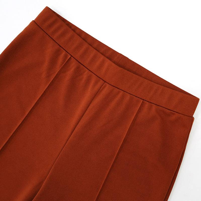 Women's Slim Bell-Bottoms Trousers Trendy Spring Autumn Pants Office Lady Solid Color Flared Trousers_voghion.com