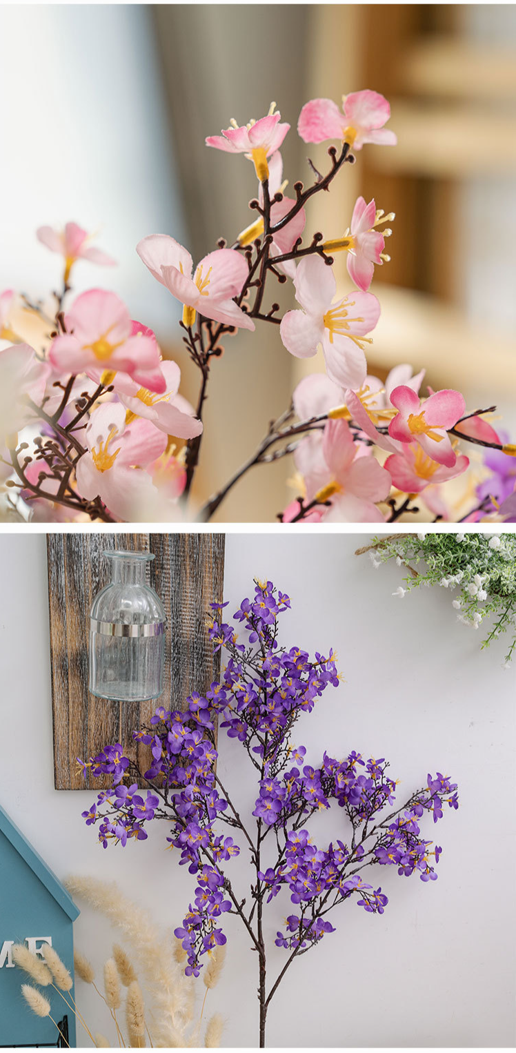 Suministros para fiestas Linterna de nieve Lane Montaña Flores de melocotón Flores artificiales Decoración del hogar_voghion.com
