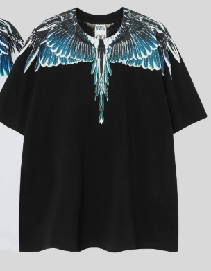 Maglietta casual a maniche corte da uomo in puro cotone con stampa MB Wings_voghion.com