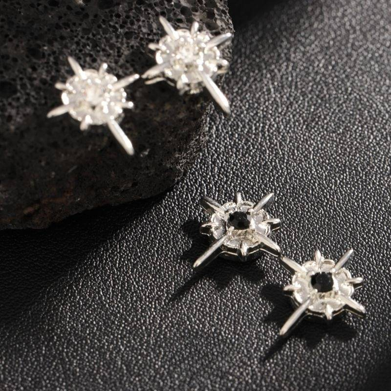 Orecchini a clip magnetici a forma di stella a otto punte per uomo senza fori, semplici e versatili, orecchini di alta qualità per donna_voghion.com