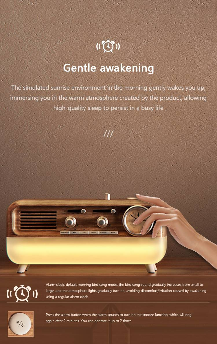 Sleep Aid Sound Speaker White For Adults, Kids, Sleeping Baby- With Wireless Charger Function_voghion.com