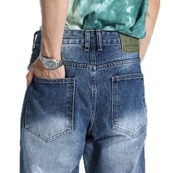 Jeans da uomo streetwear effetto schizzi di vernice – Lavati, gamba dritta, vestibilità comoda (taglie 31-38, stonewashed e leggermente elasticizzati)_voghion.com