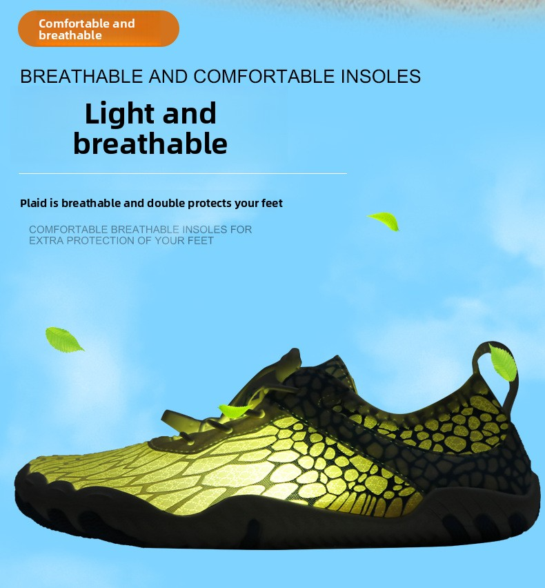 Scarpe da acqua a piedi nudi per uomo e donna - Design a cinque dita ad asciugatura rapida | Suola in gomma antiscivolo | Yoga, spiaggia e trail running (diversi colori e taglie)_voghion.com