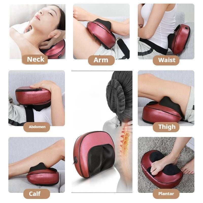 U-förmiges Massagekissen zur Linderung von Nacken-, Rücken-, Schulter- und Beinschmerzen – Mehrpositions-Ganzkörpermassagegerät mit Knet- und Shiatsu-Knoten, 15-Minuten-Timer_voghion.com