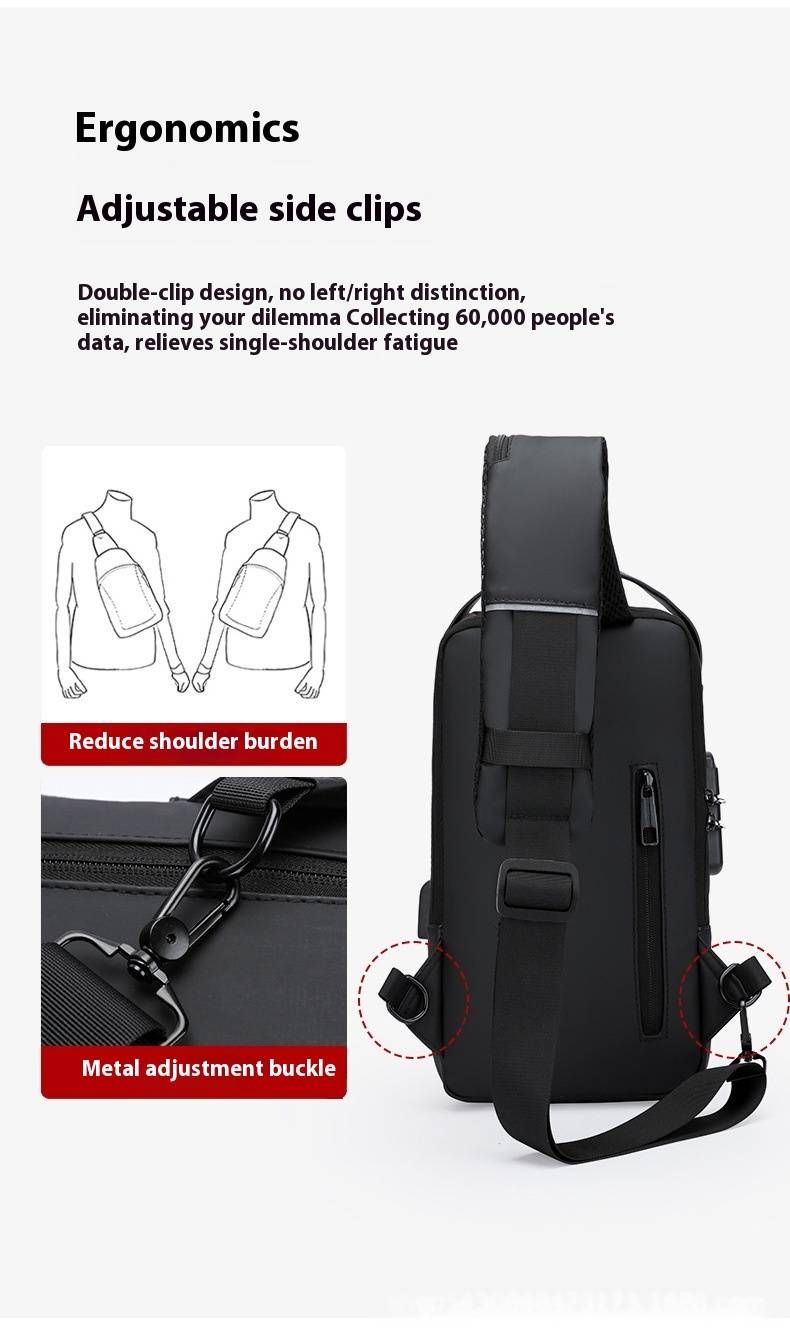 Borsa da petto per ciclismo urbano - Borsa a tracolla antifurto per uomo, borsa a tracolla leggera in nylon traspirante con blocco password_voghion.com