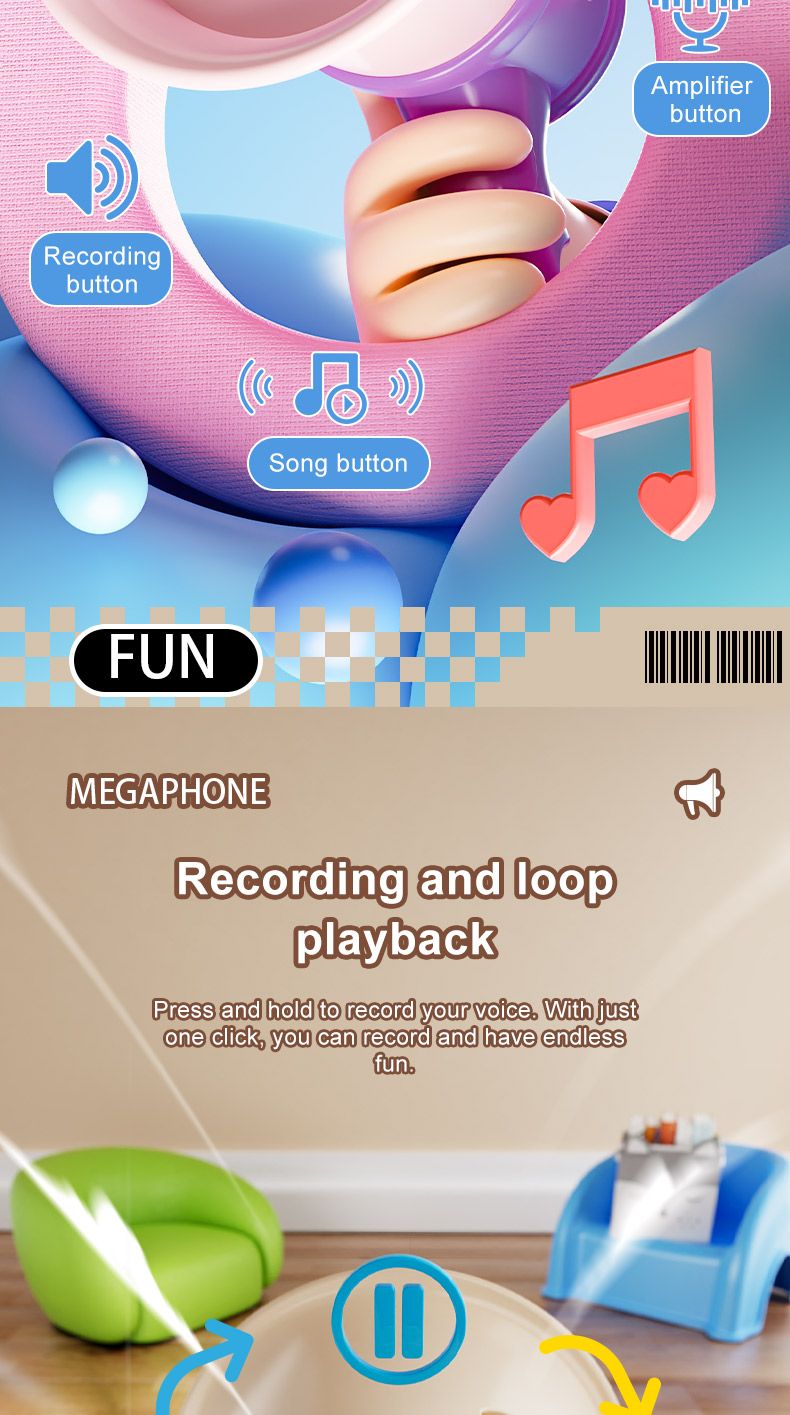 Children's Educational Electronic Loud Speakers Mini Amp Chain Small Speaker Toy Recording Pendant Keychains_voghion.com