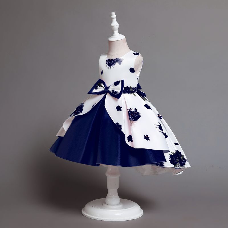 Abito da principessa per bambina in raso con fiori e grazioso vestito da compleanno per bambini_voghion.com