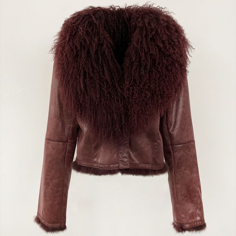 Damenmantel mit Wildleder-Pelzbesatz – Kurze Winterjacke mit Kaninchenfellfutter (Schwarz/Burgunderrot/Khaki/Weiß, S-3XL)_voghion.com