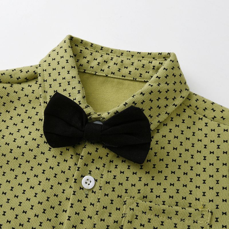 Kinderkleidung Hinweis Jungenanzug Langarm bedrucktes Hemd Overall Kinder Gentleman Kleid Einjähriges Leistungskostüm_voghion.com