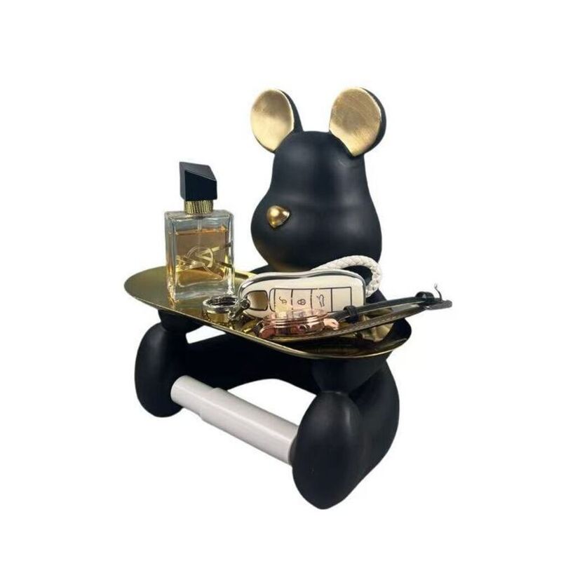 Simple Entryway Key Storage Bear Ornament Tray Home Decor Craft Desktop Wall-Mountable Decoration_voghion.com