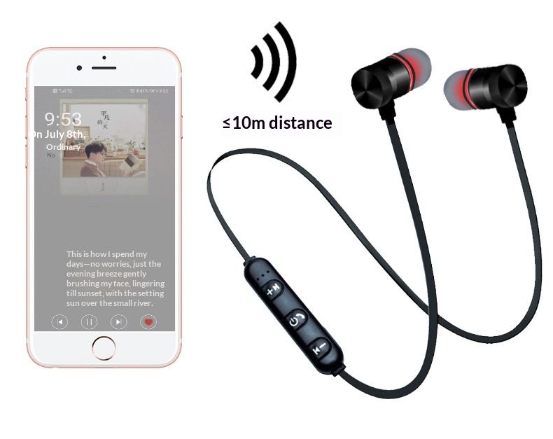 Auricolari stereo Bluetooth sportivi wireless a doppio orecchio, batteria a lunga durata, auricolari magnetici da appendere al collo, auricolari di marca_voghion.com