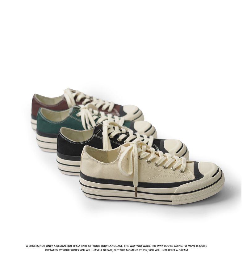 2024 novos sapatos brancos masculinos e femininos com sola grossa e respirável, lona com aumento de altura e cano baixo, da moda, japoneses e_voghion.com