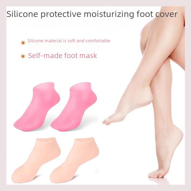 Silikonsocken Anti-Rissbildung Silikonsocken Silikon-Fußabdeckung Fußmaske Fußmaske Hautverjüngung Silikonabdeckung Feuchtigkeitsspendende Socken Vollfuß_voghion.com